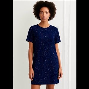 Divided Rainbow Sparkling Navy T-Shirt dress